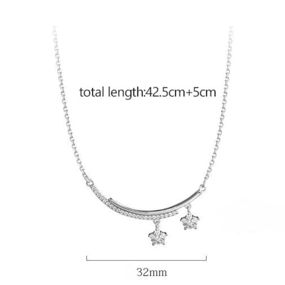 NEW 925 Sterling Silver Diamond Star Necklace - Picture 8 of 8